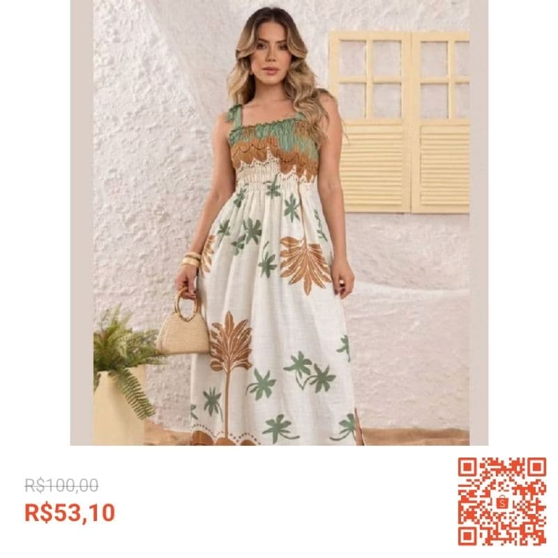 Vestido Longo Feminino de Vicolinho Manga Regata, estampa floral com laço , elastex nas costas super copnfortable
