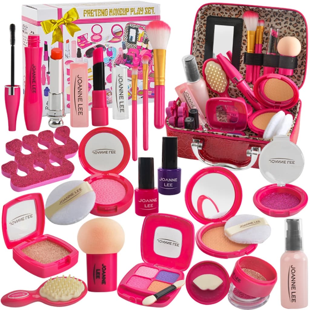 Maleta Brinquedo Maquiagem Infantil Cores Vibrantes Sereia Princesa com Glitter para Menina