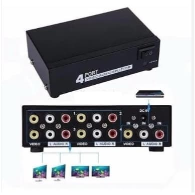 Distribuidor Rca Audio Video Composto 1x4 Splitter Av