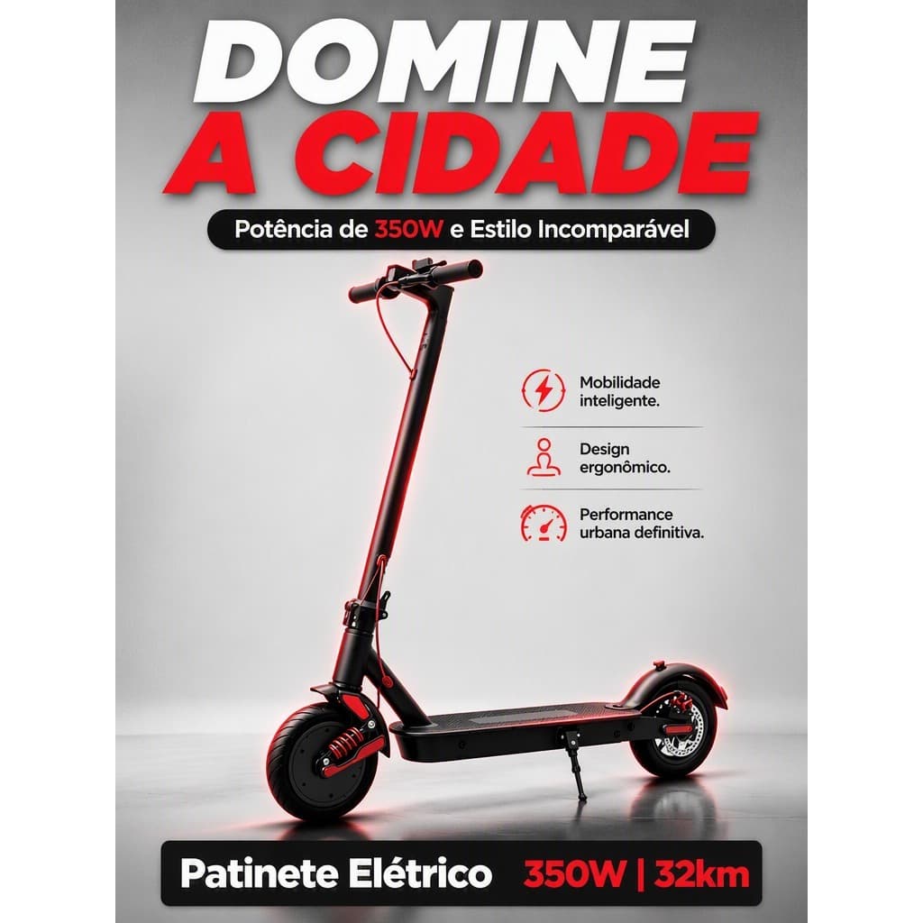 Skate elétrico 350 watts, para adultos, 32 km, 36 V, com duplo amortecimento