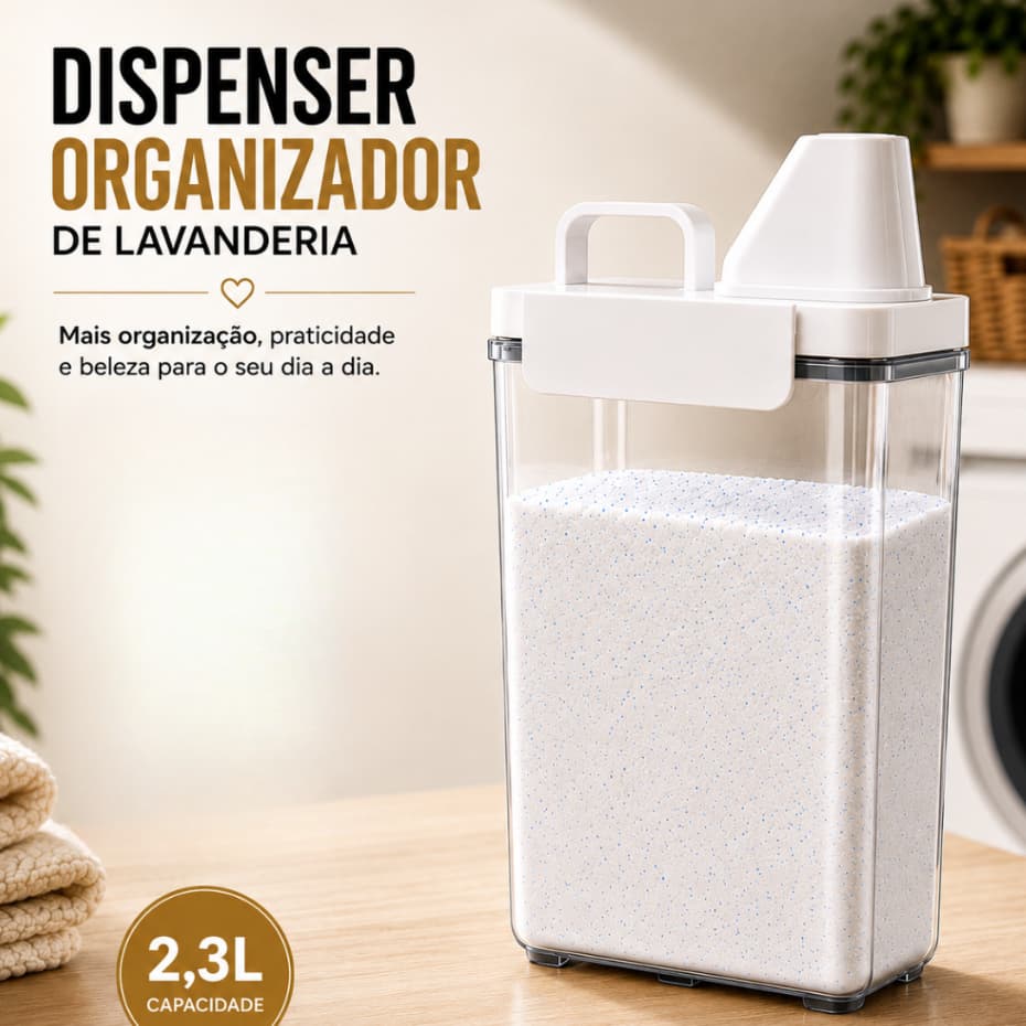 Dispenser Dosador Organizador Lavanderia Porta Sabão Líquido Amaciante Acrílico 2,3L