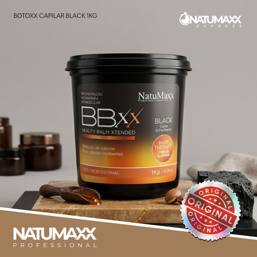 Botoxx Capilar Natumaxx BBXX Black 1kg - Redução de Volume, Hidratação e Brilho