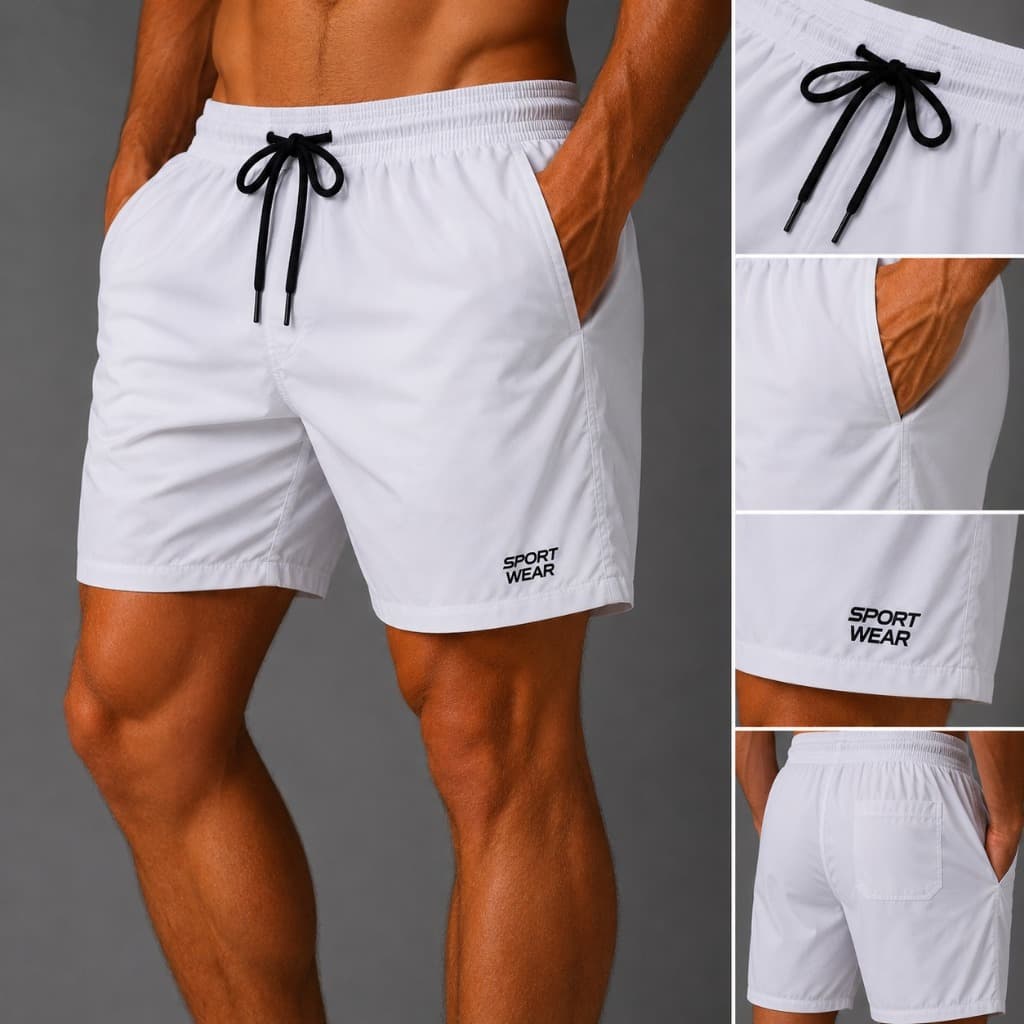 Short Masculino Tactel Elastano 3 Bolsos Praia Academia Plus Size P ao G5