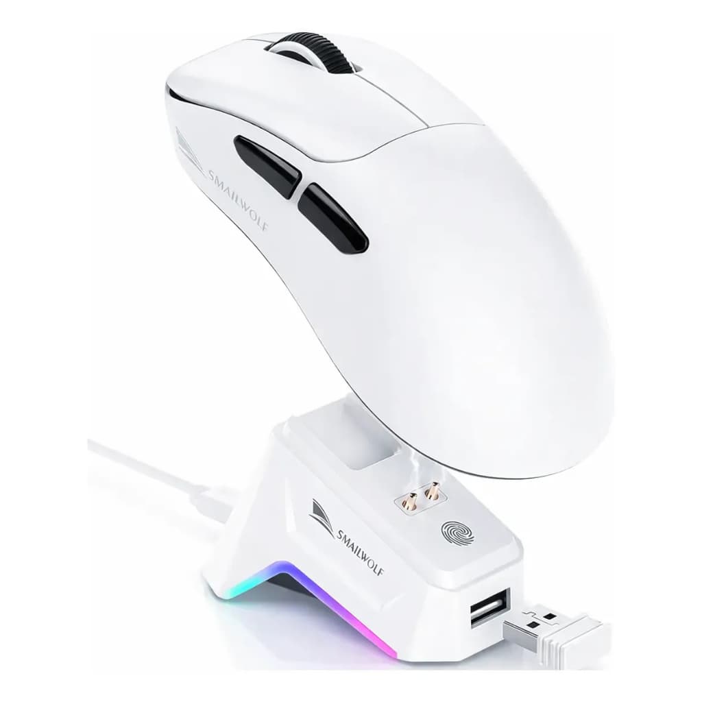 Mouse Gamer Sem Fio Smailwolf M5 Paw 3311 12000 DPI C/ Dock