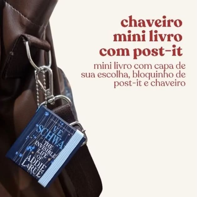 Mini Livro Chaveiro com Post-it Miniatura de Livro Keychain