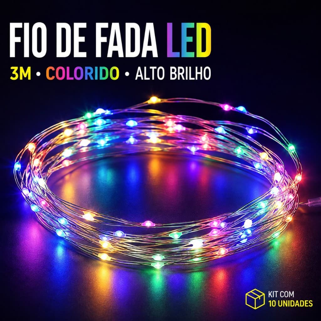Fio de Fada LED 3M 4M Colorido Luzes Decorativas para Natal Festa Quarto Casamento Decoração