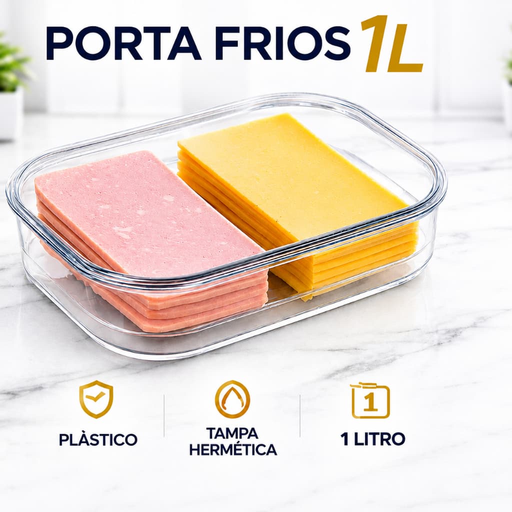 Porta Frios Empilhável Transparente Com Grade 1 Litro