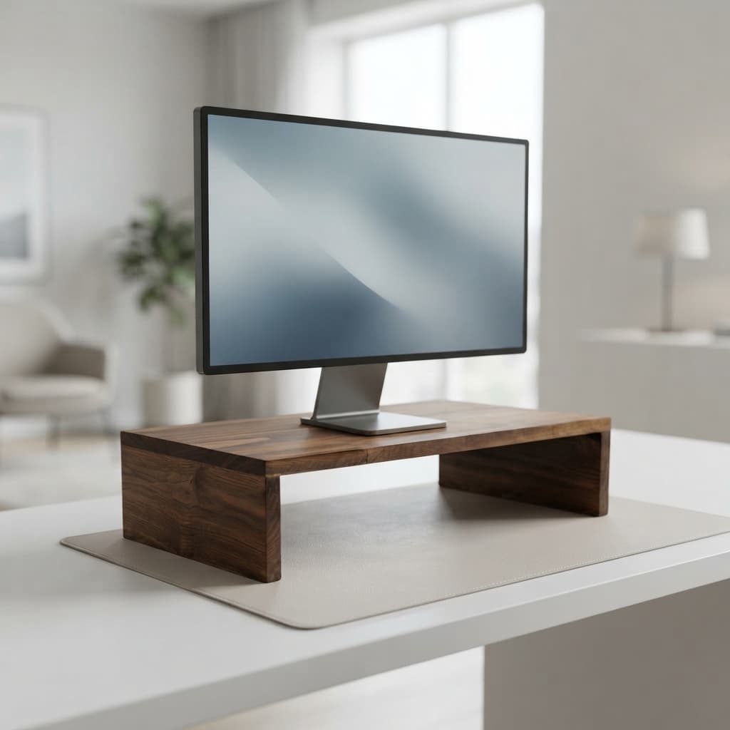 Suporte Base Para Monitor pronta entrega Ergonômico  mesinha  rustico de madeira Envio Imediato full