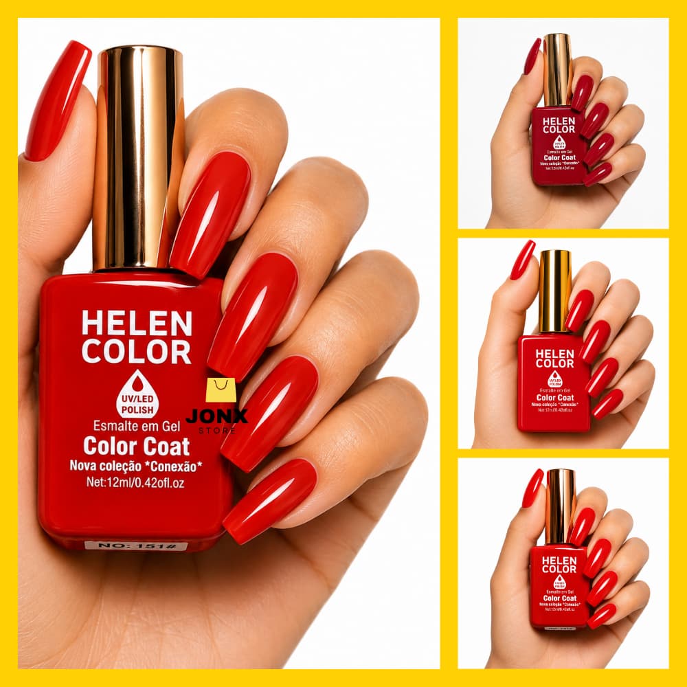 Esmaltes Em Gel Tons De Vermelho Unhas Seca Cabine Uv Manicure Atacado