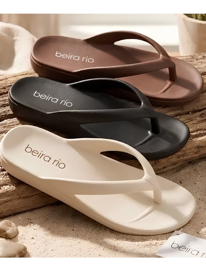 Chinelo Papete Beira Rio Nuvem Feminina Chocolate Confortável Leve Verão Original