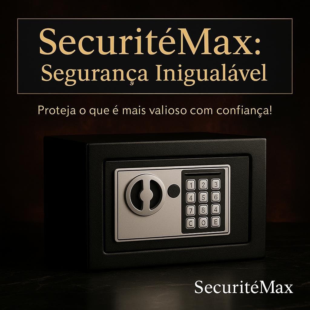 Cofre Digital Eletronico Biometrico Senha Chave Seguranca Portatil Preto