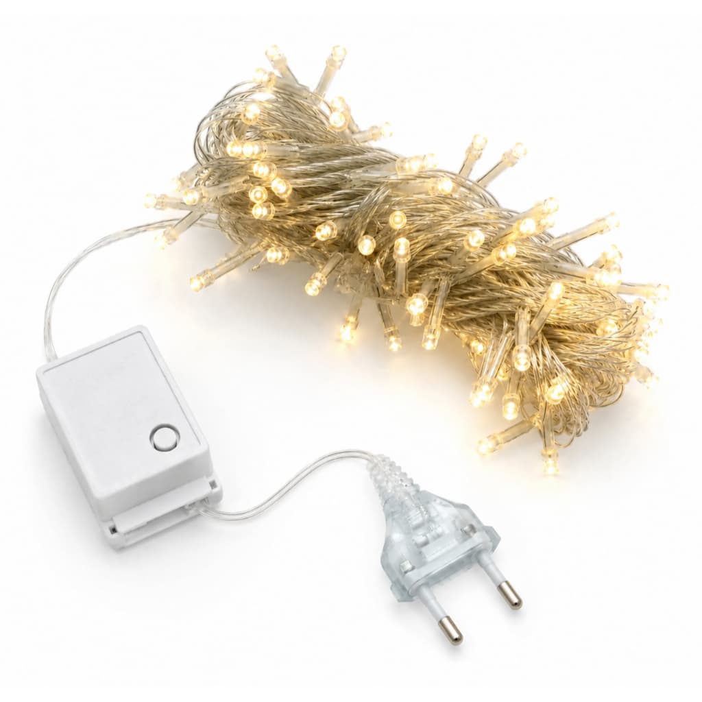 Pisca Pisca Cordão 100 Leds Com Fio Transparente 8 Funções