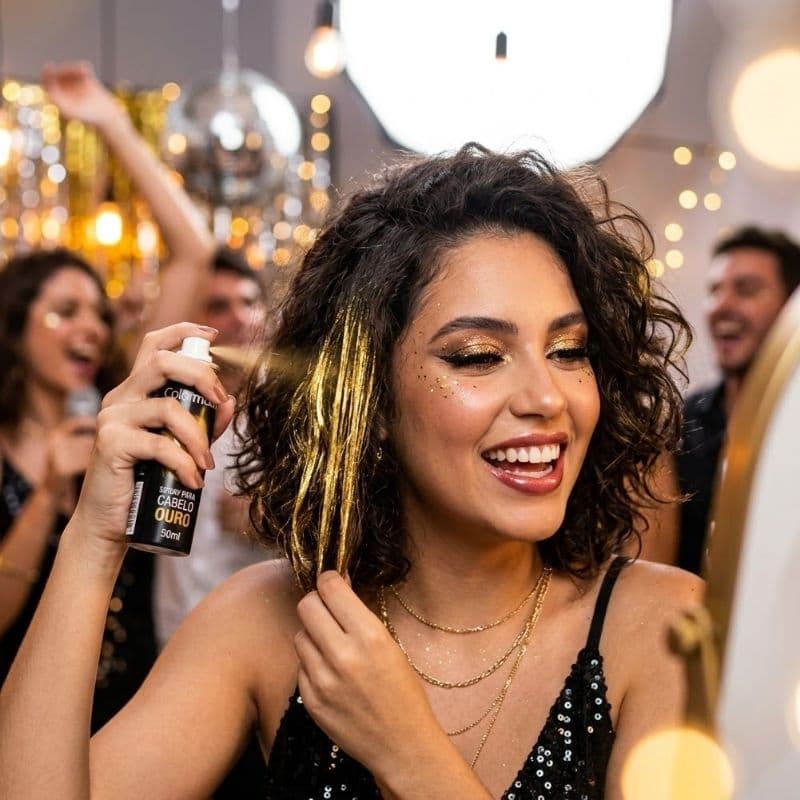 O Spray para Cabelo Colormake Ouro (50ml)