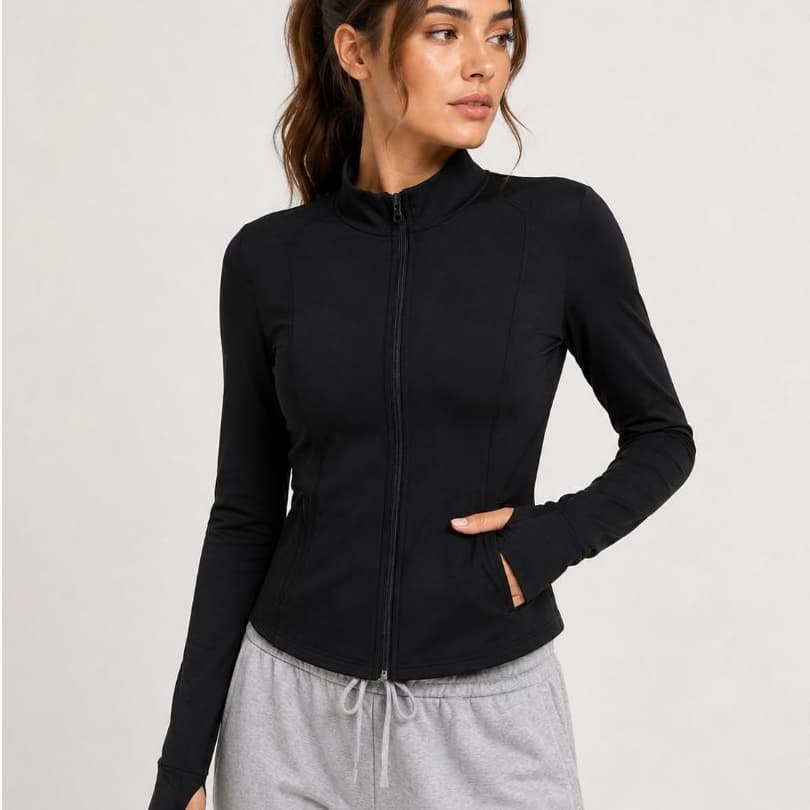 Jaqueta Fitness Feminina com Zíper – Super Estilosa