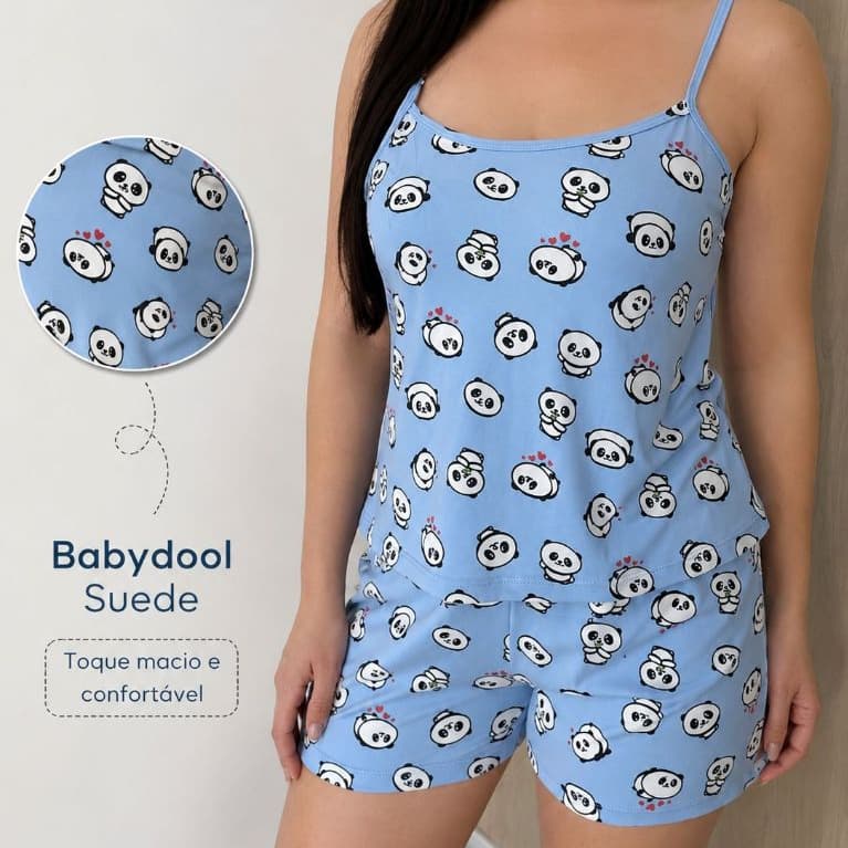 Baby Doll Pijama Feminino Roupa de Dormir Pijama Feminino Adulto Baby Dol Feminino Conjunto Para Dormir Roupa de Dormir