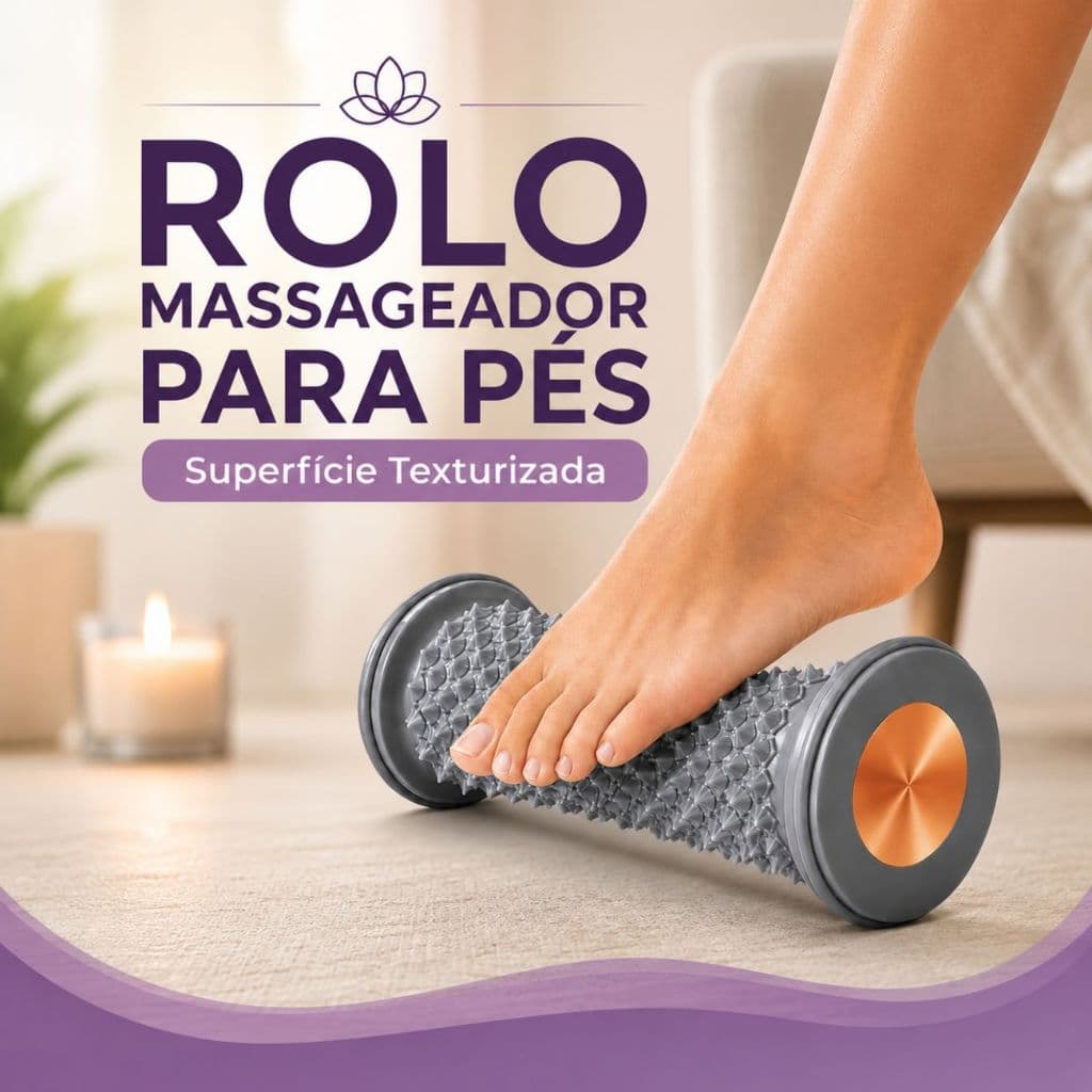 Rolo Massageador De Pés Texturizado Alívio Fascite Plantar E Dores Adultos Uso Casa Escritório Portátil