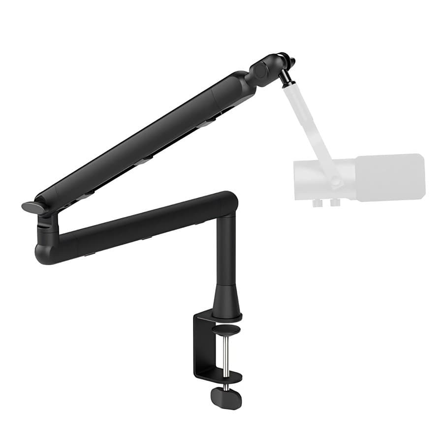 Braço Suporte Articulado Microfone Mesa Low Profile Preto Para Microfone Podcast Estúdio