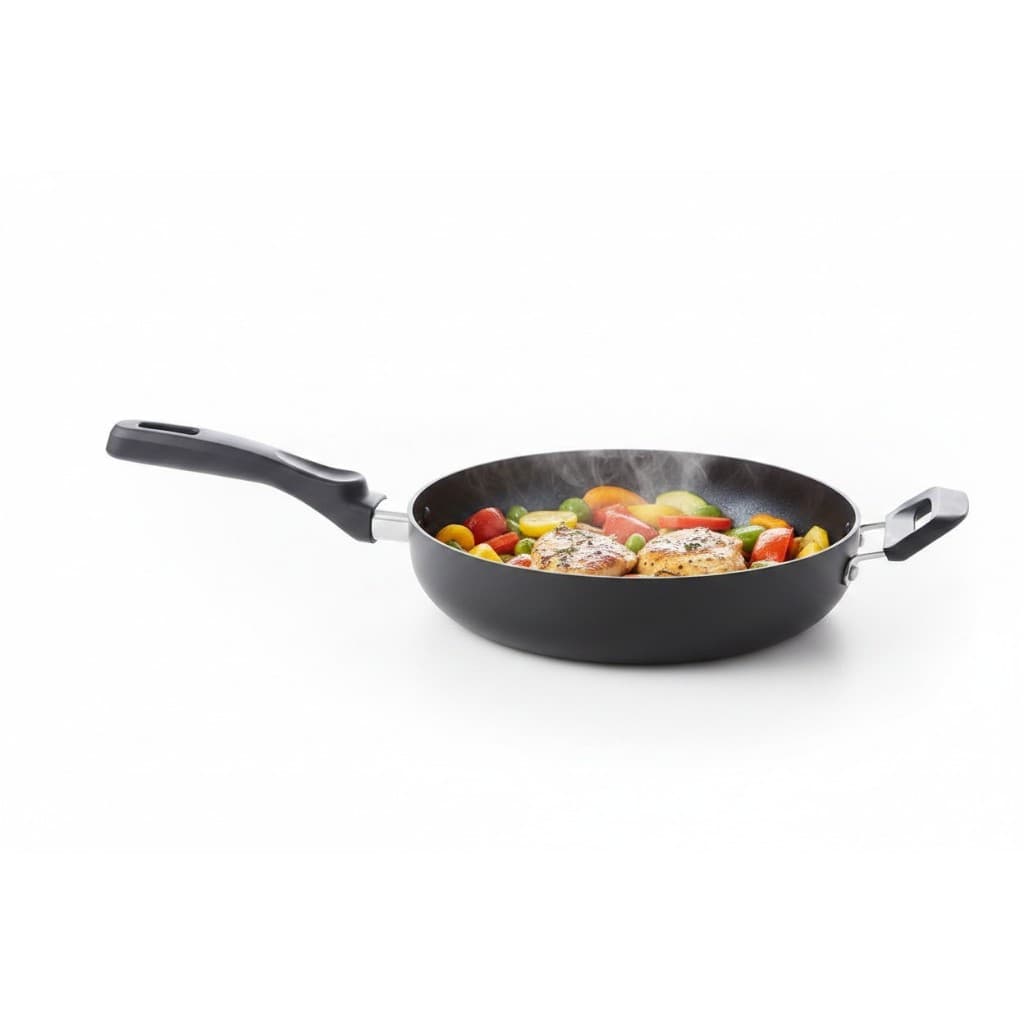 Frigideira Wok Antiaderente 24cm Preta ou Cereja Sem Tampa