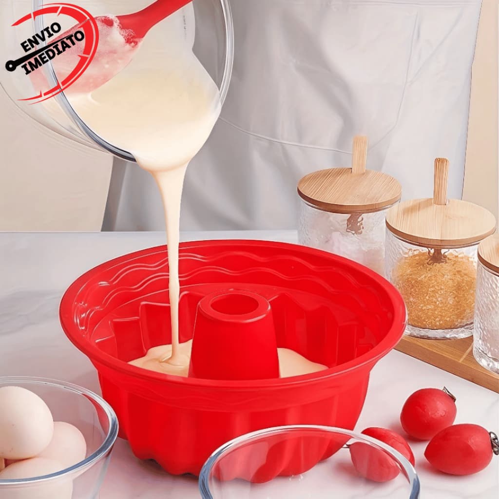 Forma de Bolo Silicone Vermelha Preto Forma de Bolo Em Silicone