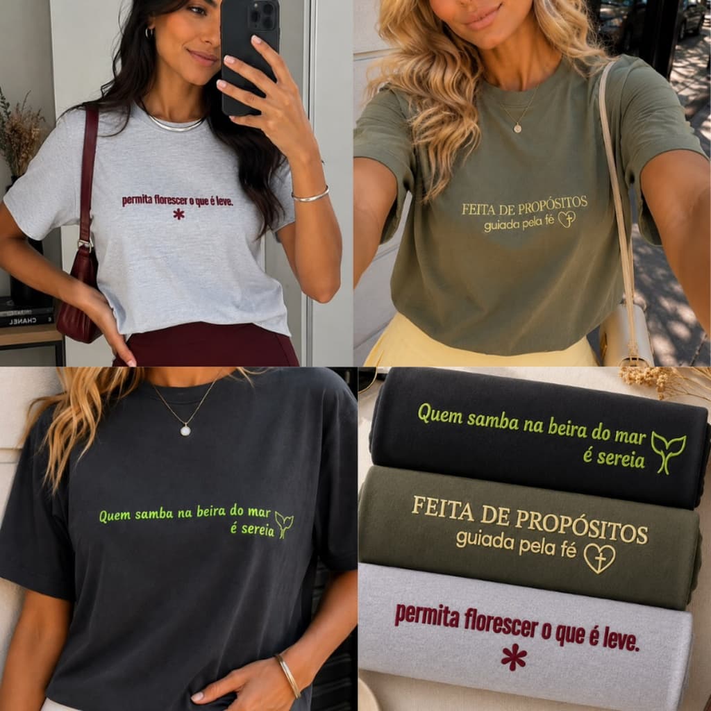 Camiseta Feminina 100% Algodão Estampada do Tamanhos P ao G1 - T-shirt Feminina Estilosa