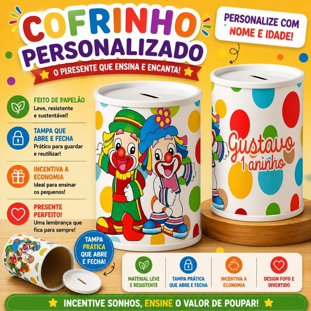 Cofrinho Personalizado Patati E Patata| Festa Infantil | Kits 9/12/15/24/30 - Envio Super Rápido