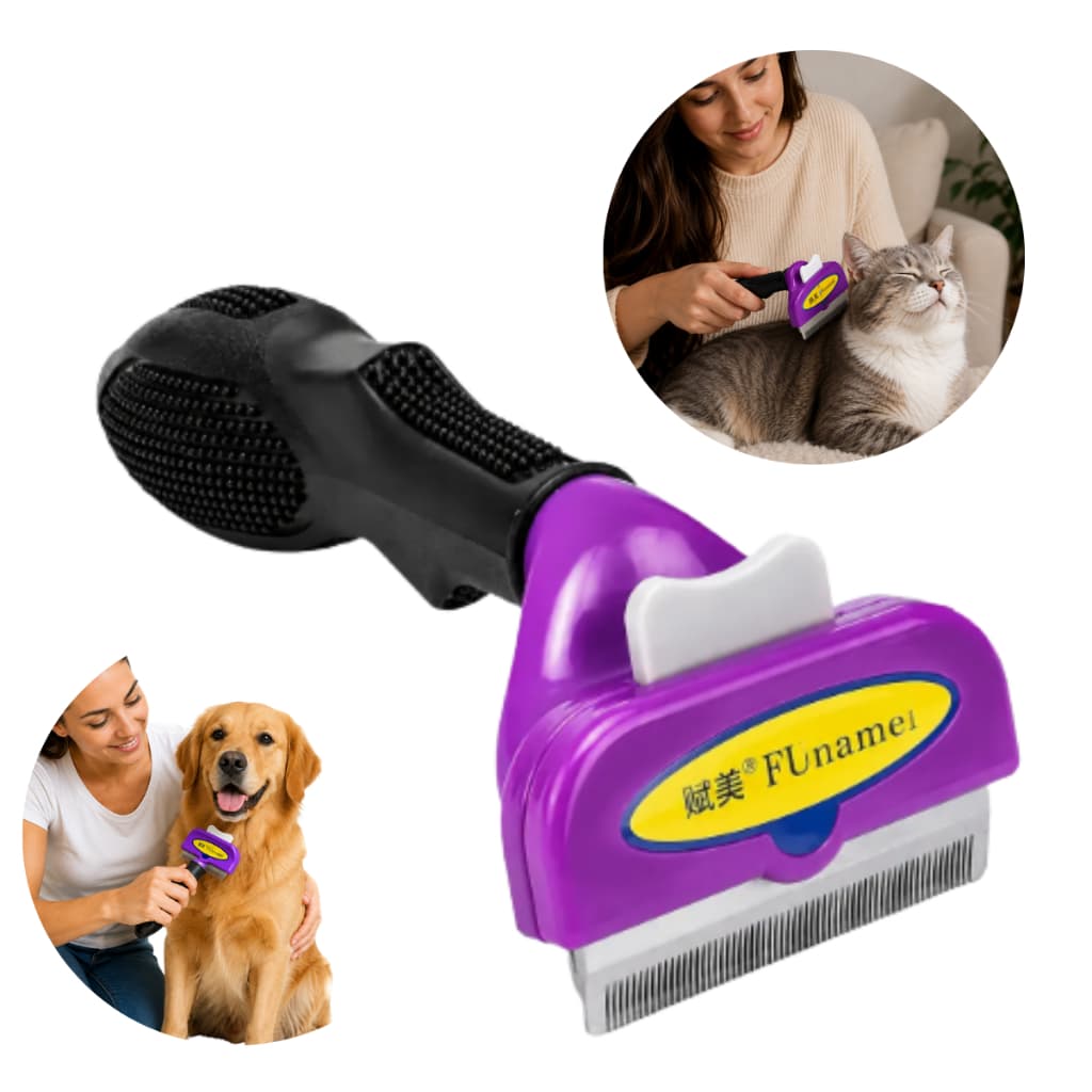 Escova Profissional Para Cães e Gatos Removedora De Pelos Pet
