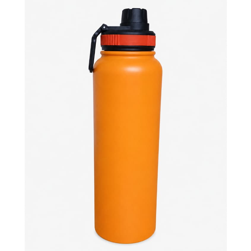 Garrafa Térmica 1200ml Grande Inox Dupla Camada Isolamento a Vácuo Anti Vazamento Cor Laranja