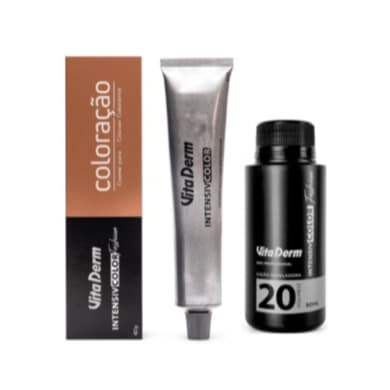 Kit Coloração Vita Derm 60g + Loção Reveladora / Ox / Oxigenada 20 Vol 90ml - Escolha sua Cor