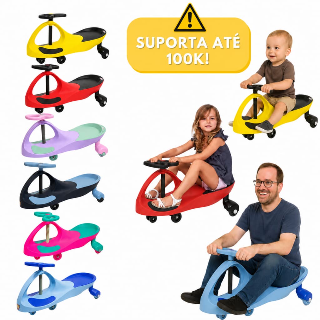 Carrinho Rolimã Infantil Gira Volante 360° Super Car Triciclo Suporta 100kg Drift Menino Menina