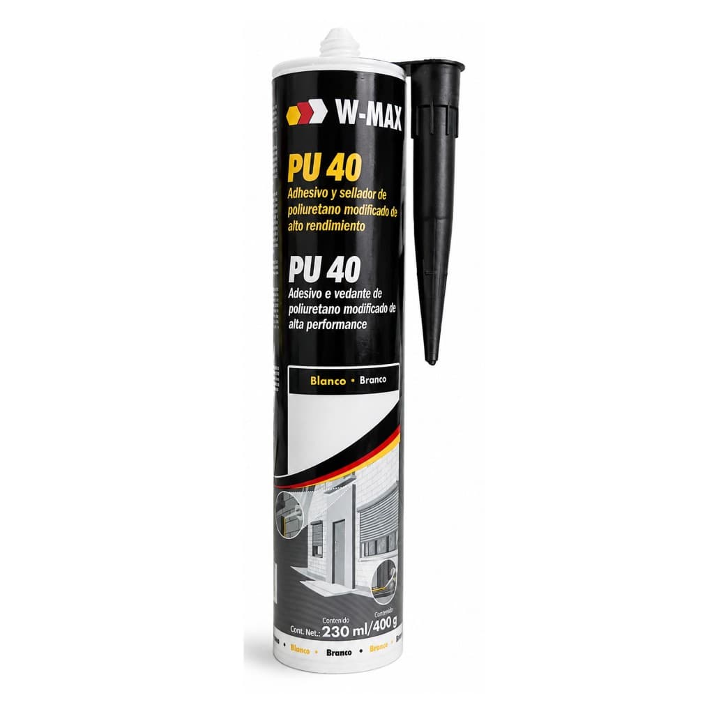 Cola Pu 40 Selante Adesivo Base de Poliuretano Alta Aderencia - Wurth branco 230ml/400g
