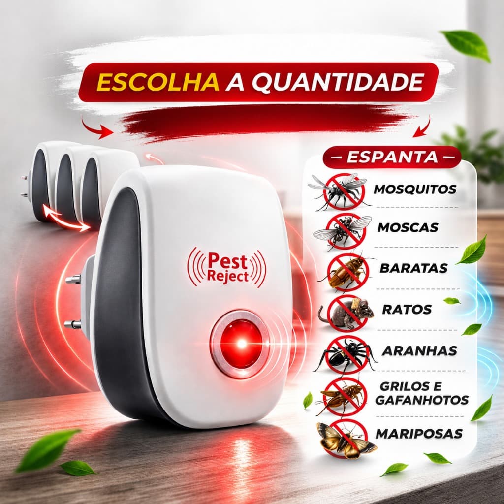 Repelente Eletrônico Ultrassônico Escolha a Quantidade  Bivolt Proteção Doméstica Não Tóxica Seguro Para Crianças