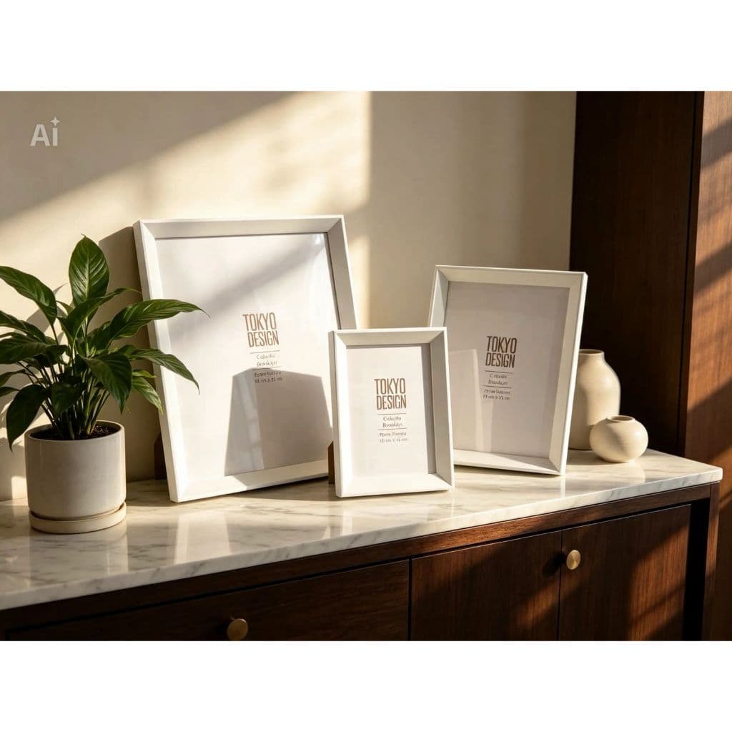 KIT 5 PORTA RETRATOS 10X15 | 15X20 | 20X25 - FOTO - DECORAÇÃO - Poliestireno, PVC e MDF