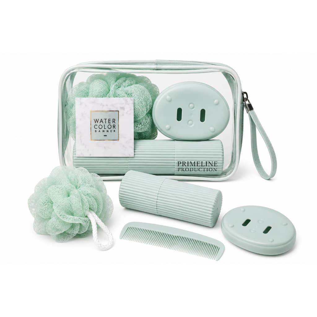 Kit Banho Spa B-MAX BM-F1891 com Necessaire Esponja Saboneteira e Pente