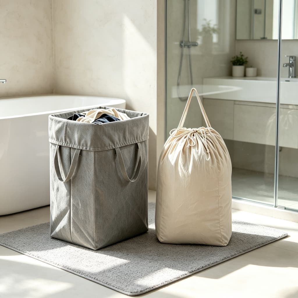 Cesto de Roupa Suja Dobrável Compre 1 Leve 3 Kit 225L Total 2 Sacos Roupas Claras Escuras Organizador Lavanderia