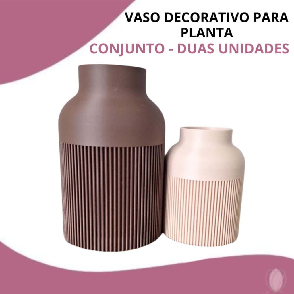 Conjunto 2 Vasos Decorativos para Plantas - Vaso Decorativo para Sala Quarto Escritório