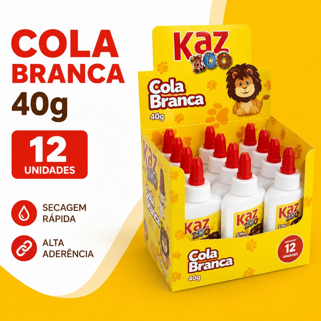 12 Colas Branca Escolar 40g Liquida - Atacado 12 Unidades