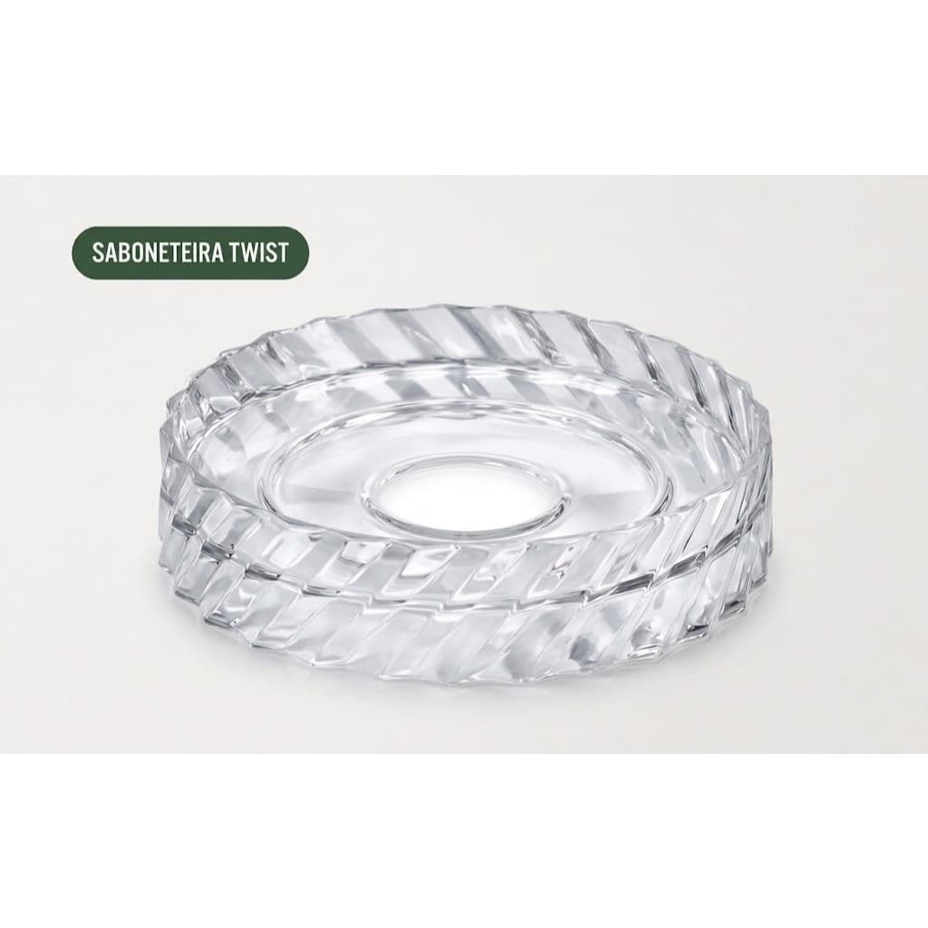 Saboneteira Acrílico Transparente Twist Porta Sabonete Banheiro
