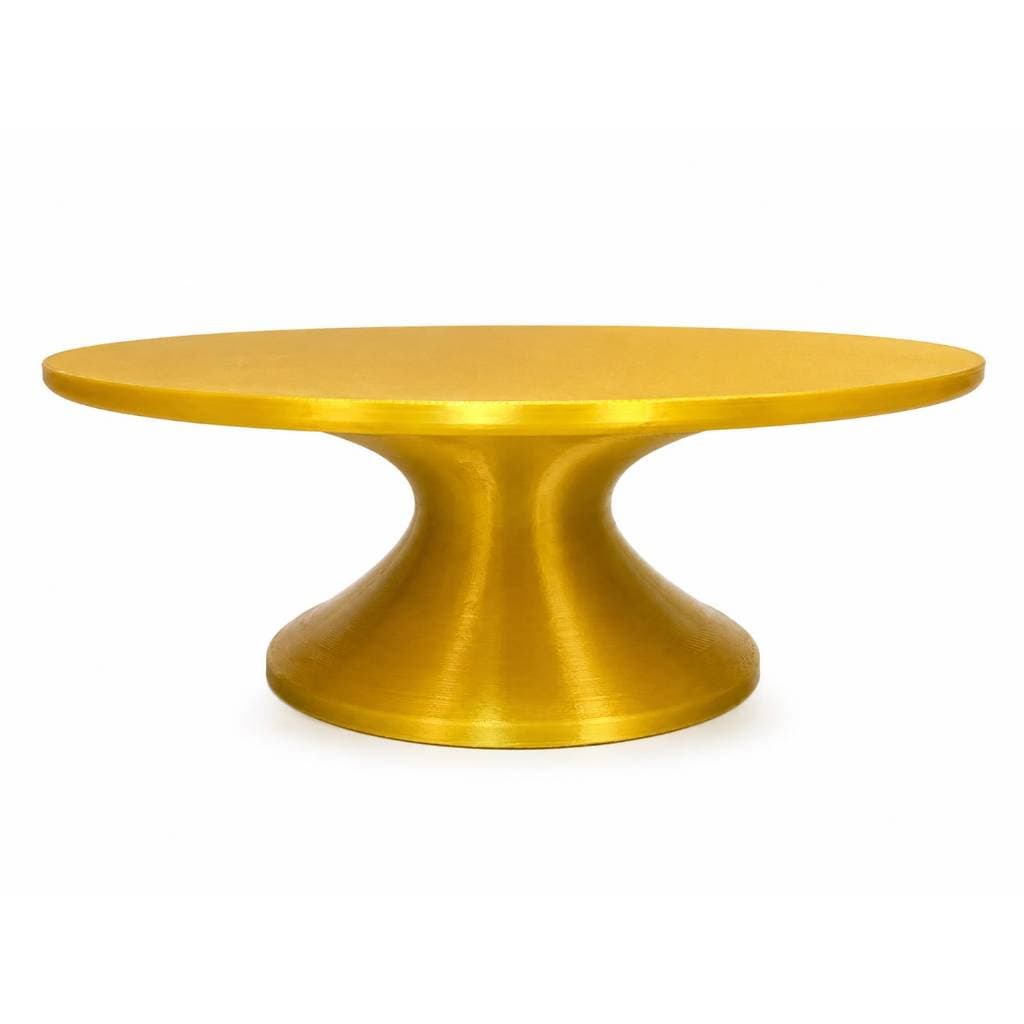 Bandeja Decorativa Redonda com Pé | Suporte para Doces, Bolos e Decoração de Mesa Dourado