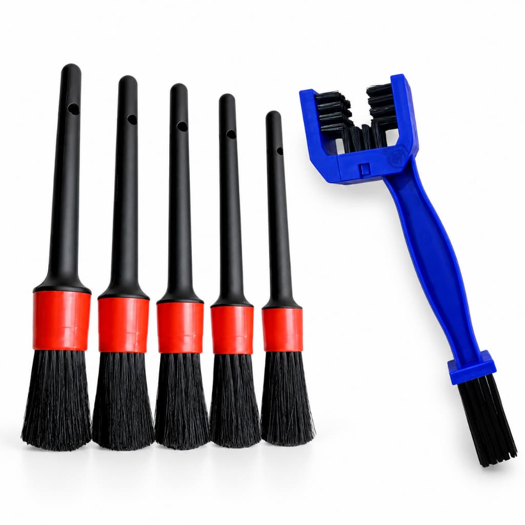 KIT 5 Pinceis + Escova Limpeza Corrente Moto Bicicleta