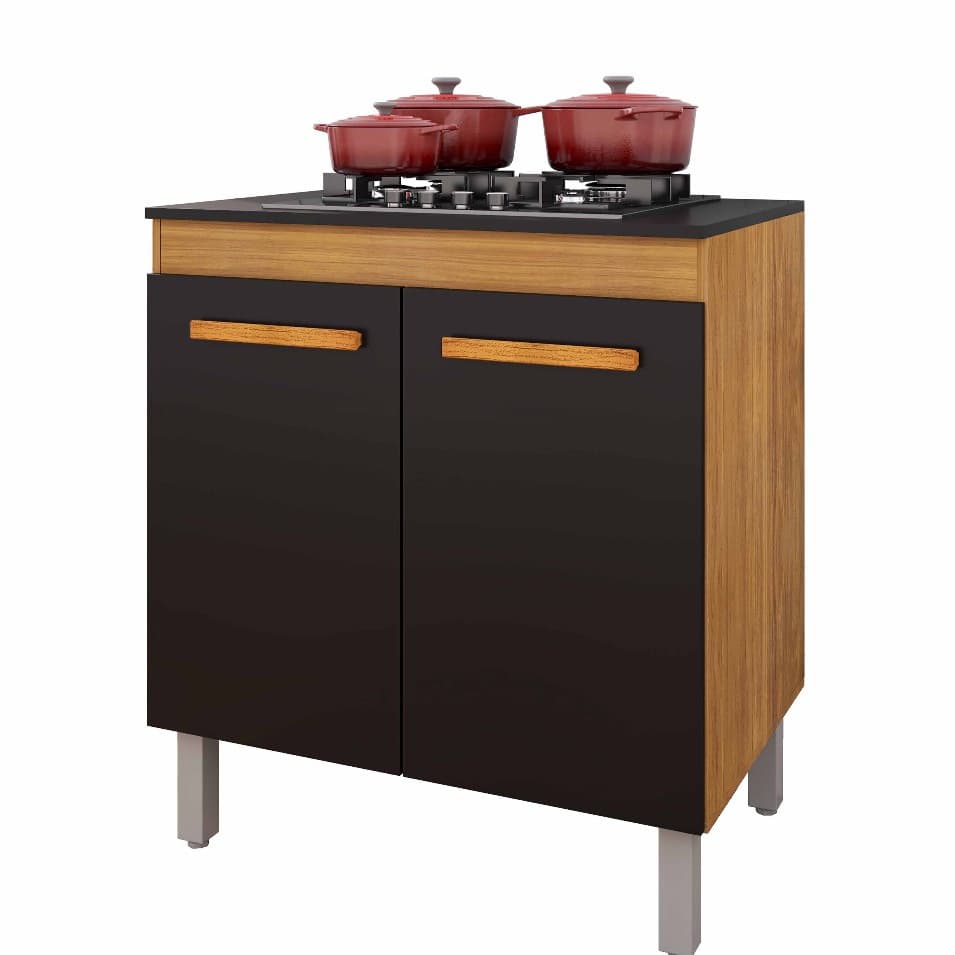 Balcão Para Cooktop 4 e 5 Bocas Completo Para Cozinha Armário Com 2 portas e Prateleira Compacto - Jade