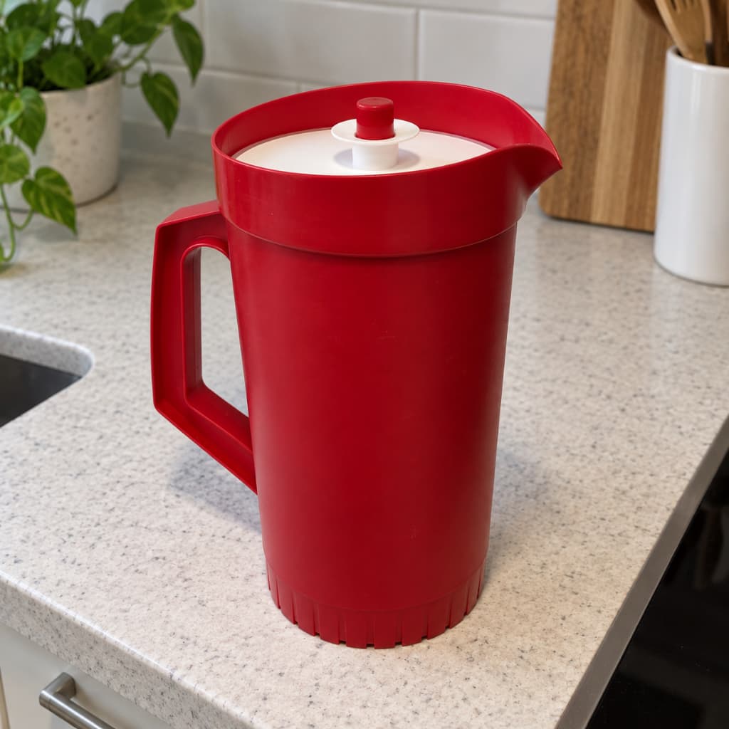Jarra de Água Suco Tupperware Vermelha 2 Litros