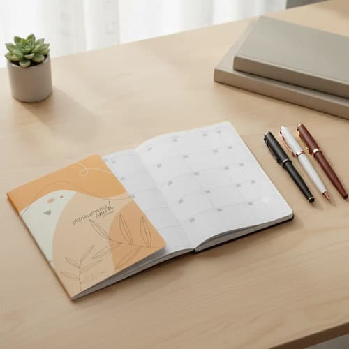 Planner Agenda Anual Mensal Organização Rotina Planejamento Permanente Folhas Natureza