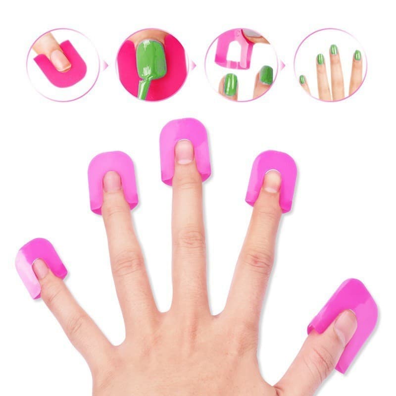 26 Unidades 10 Tamanhos Clips Protetor Anti‑Transbordamento para Manicure