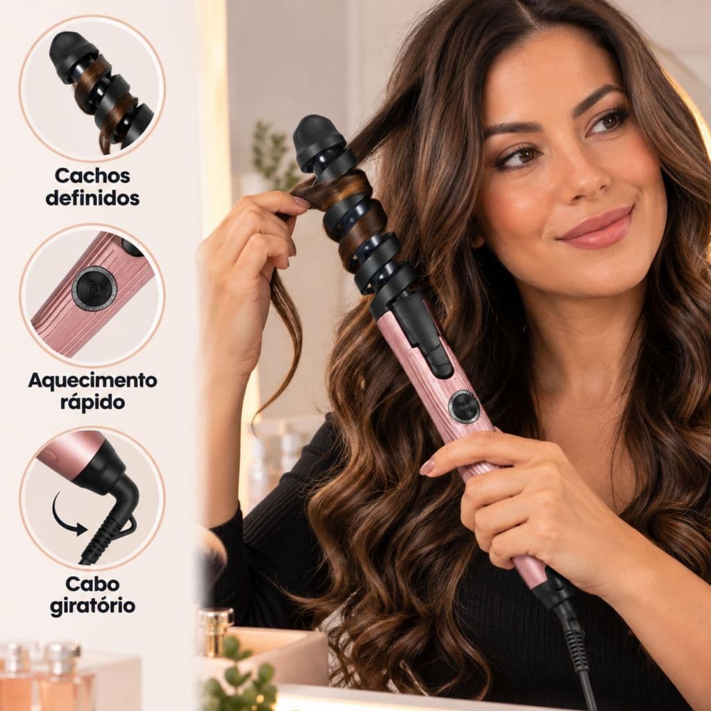 Babyliss Modelador Cachos Ondulador Cabelo Cacheador Ondas Defini Enrola Pontas Capilar Antifrizz
