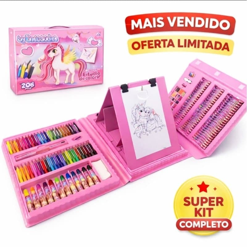 Estojo Maleta De Pintura Infantil Divertida 208 Peças