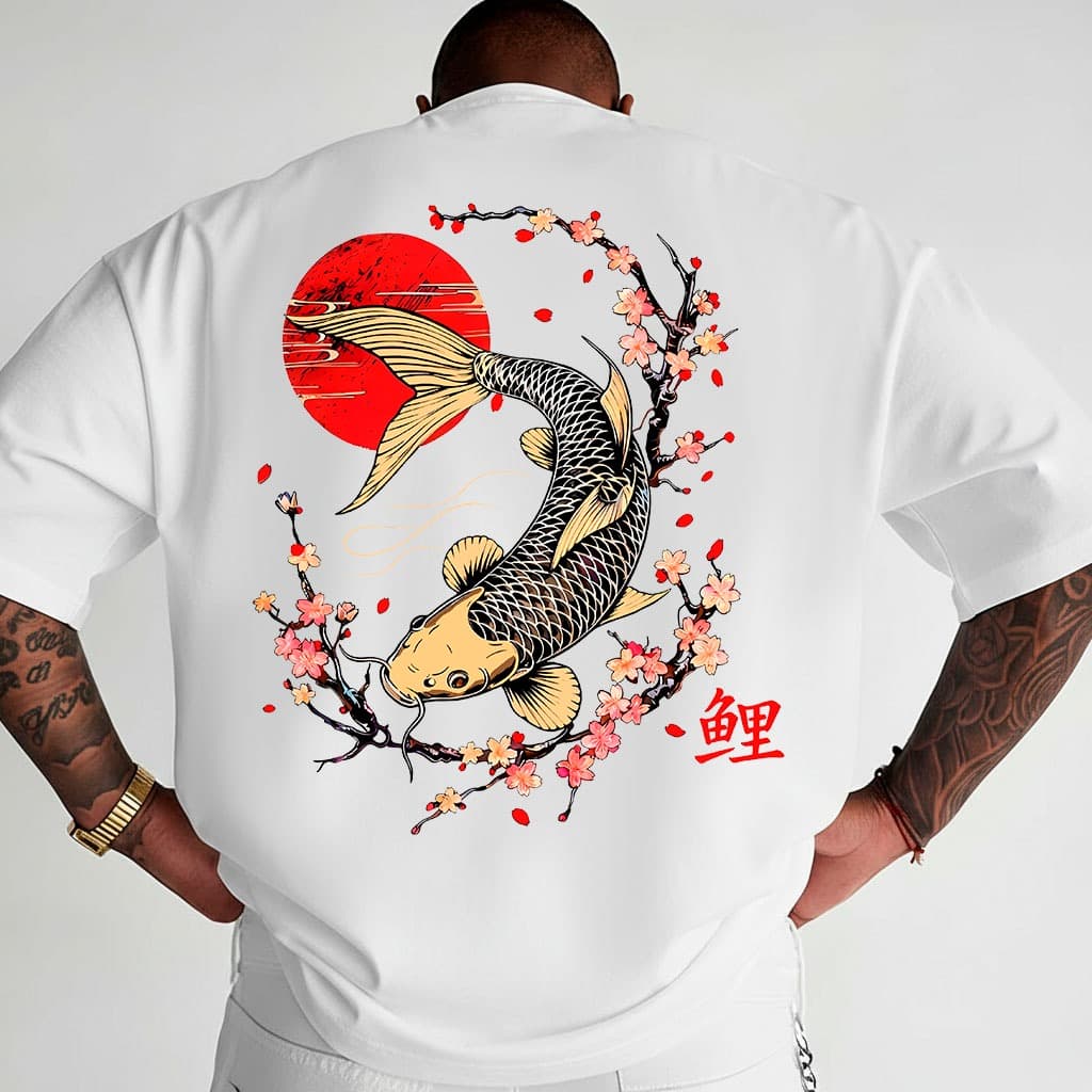 Camiseta Streetwear "CARPA JAPA" Estampa Floral Camisa 100% Algodão Premium T-shirt Unissex