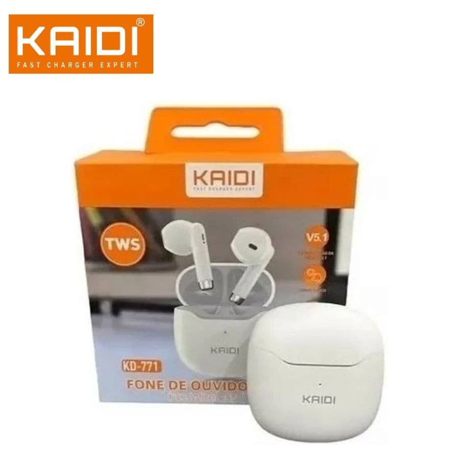Fone de Ouvido Bluetooth Sem Fio TWS Original Kaidi KD-771- Bateria Longa Duração