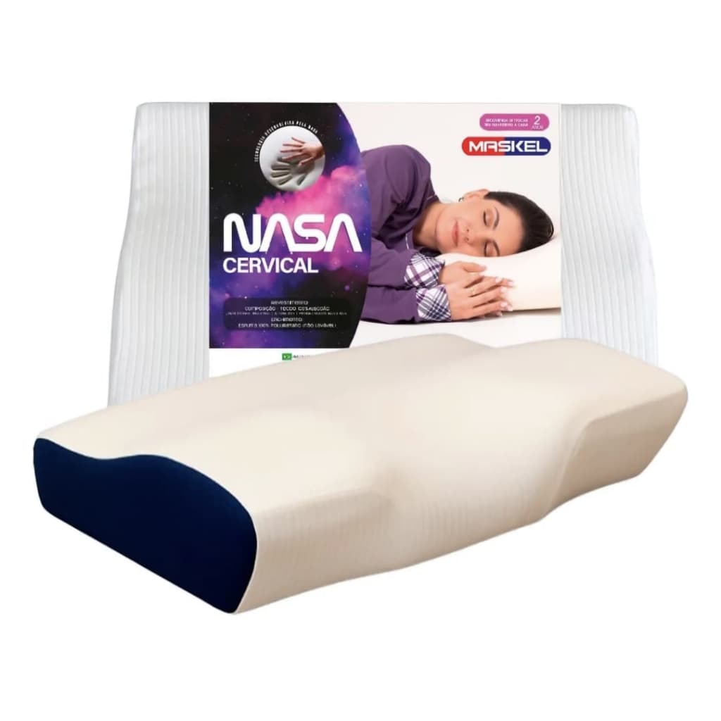 Travesseiro Ergonômico Maskel Alívio Apneia Noturna Branco