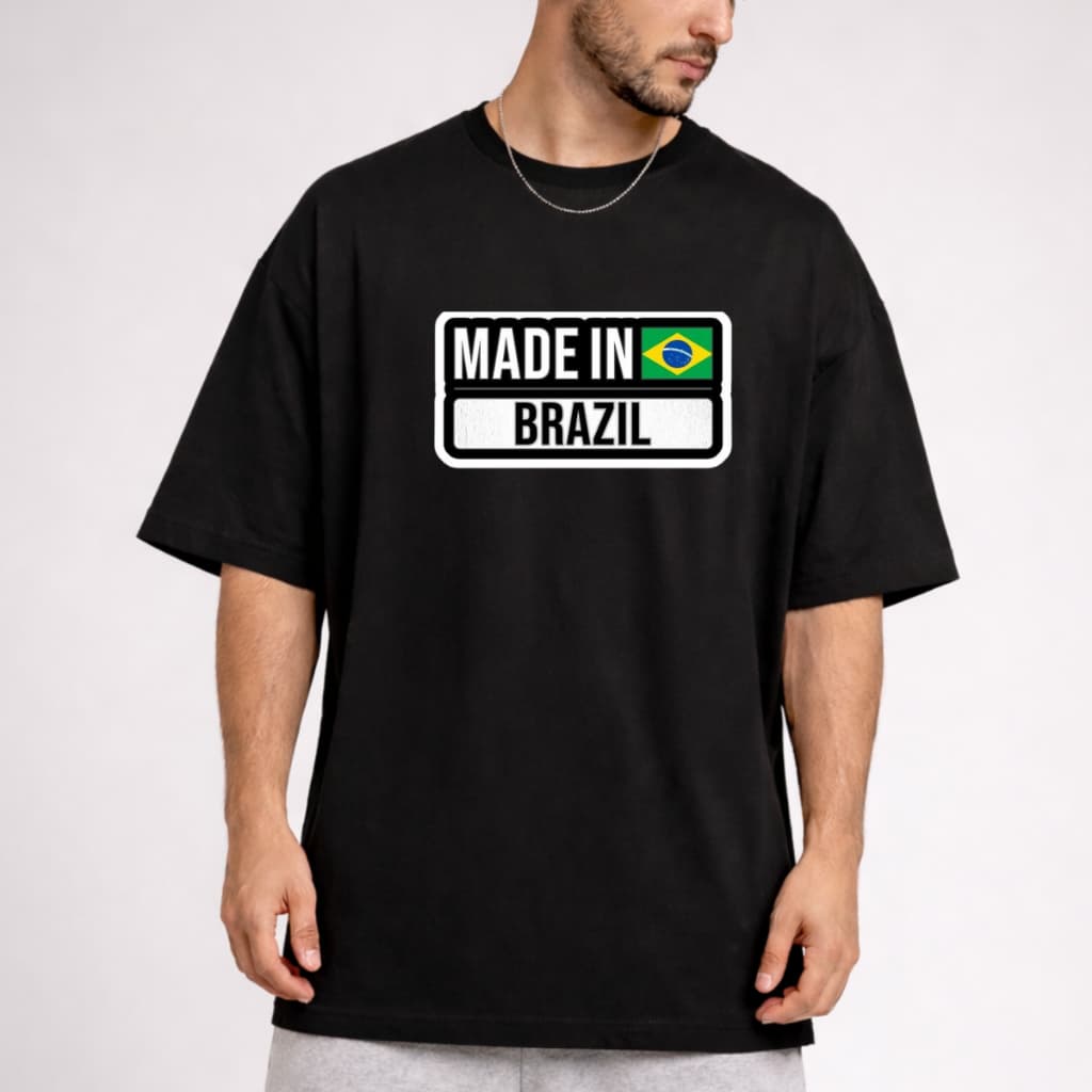 Camiseta Oversized Masclulina Made in Brazil Moderna Brasileira