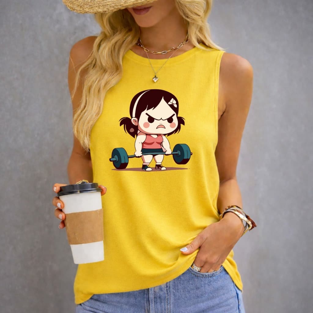 Regata camisa Feminina Sem Manga Gola Redonda Casual Modelo verão Academia Regata Confortável 100% algodão Malha Premium